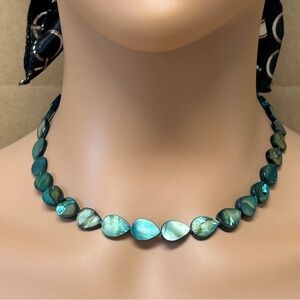 Island Vibes Teardrop Teal Shell Necklace